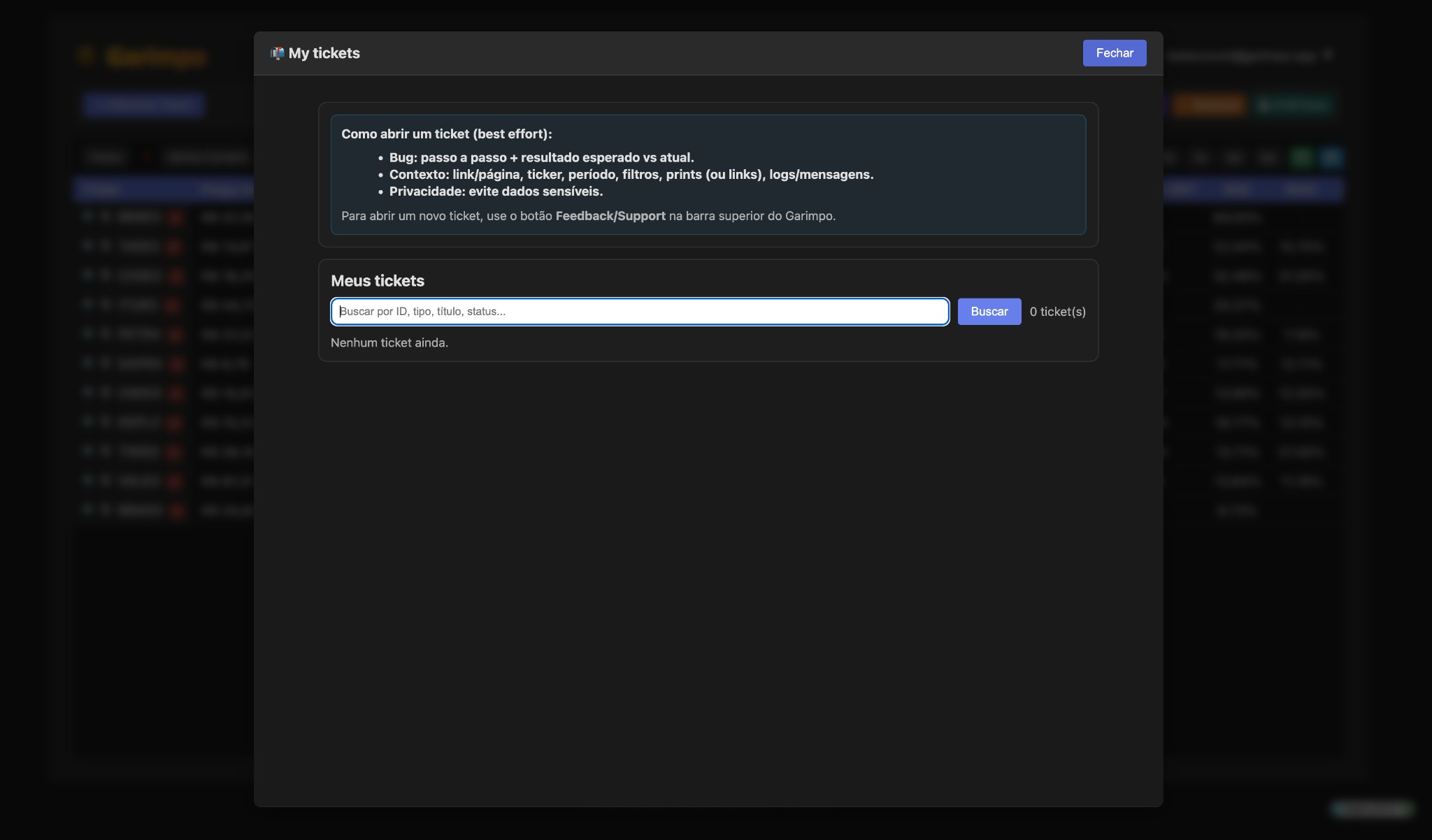 Support (Meus Tickets)